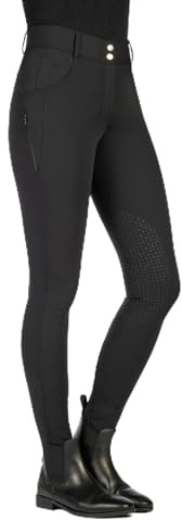 HKM Dam Ari Mid Rise silikon knälapp ridbyxor, beige, 30