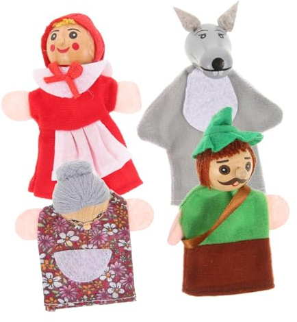 YARNOW 4 st Fingerdockor i Djurfigurer för Pojke Pedagogiska Handdockor för Berättande och Lek Roliga Leksaker för Pojkar och Flickor