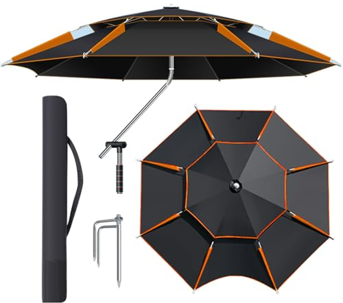 Easy Push Button Cantilever Patio Umbrella Solar Parasol for Garden Deck Backyard Pool Turquoise Color UV Protection Adjustable Canopy