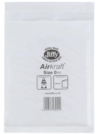 AirKraft Size 0 Bubble Lined Mailer White (Pack of 100) MAKC88003