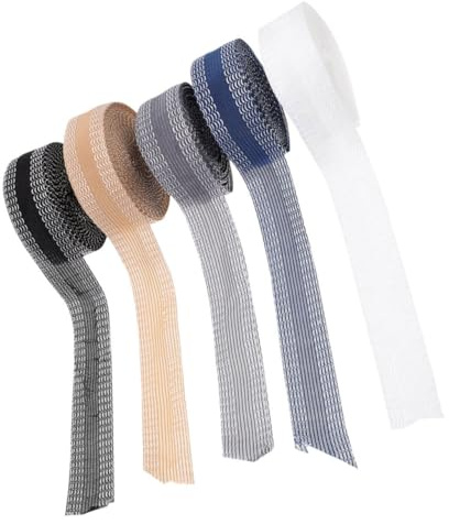 Healeved Ruban Thermocollant pour Tissu 3 Mètres Bande Ourlet sans Couture pour Pantalons Patchs Autocollants Polyvalents en Noir Gris Blanc Beige et Bleu Accessoires de Couture pour