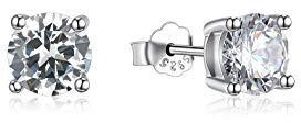 Gold Gala Boucles d'oreilles en Argent Sterling 925 avec Zirconium Cubique pour Homme Femme (2 mm)
