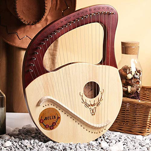 Leier Harfe 24 Saiten Leier Instrument Metall Saiten Mahagoni Instrument Saiteninstrument Für Musikliebhaber Anfänger Red