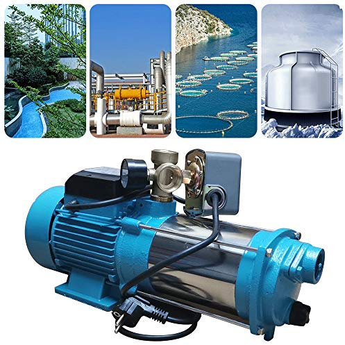 DGKLNDSY Bomba de agua doméstica para jardín, autoaspirante, 1300 W, 6000 l/h, ampliamente utilizada en bombas de pipelina y abastecimiento de agua, presión máxima 9,8 bar