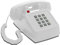 Opis PushMeFon Cable: EIN Retro Festnetztelefon mit Tastenblock, ideal als altes Telefon für stilvolle Dekoration in weiß