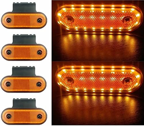 Formplas 4 x LED Begrenzungsleuchten 12v 24volt Positionsleuchten Anhänger Wohnwagen PKW LKW Orange Gelb E9