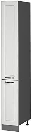 Vicco Apothekerschrank R-Line, Medizinschrank für die Küche, Weiß Landhaus/Anthrazit, 30 cm