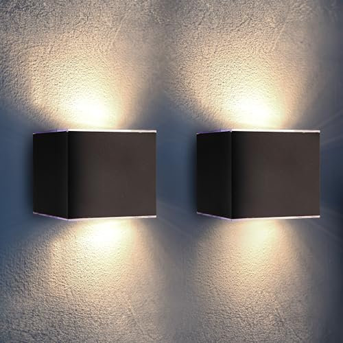 Proxinova Applique Solare da Esterno LED 2 Unità, Lampade Doppia Luce Sensore Crepuscolare per Illuminazione Giardino, Waterproof Luci da Esterno a Parete