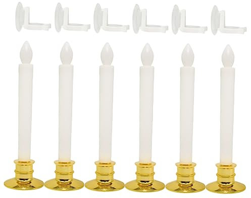 6 pezzi di candele natalizie for tappezzeria, decorazioni natalizie, luci da tè telecomandate, candele for finestre dal tramonto all'alba, candele for finestre senza fili, candele natalizie, bombonier