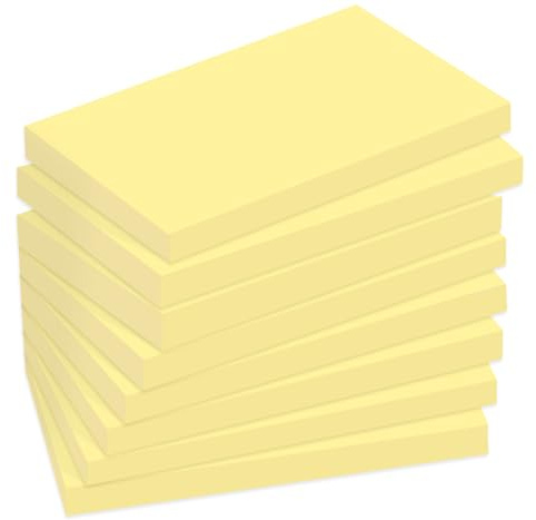 12 Pads Sticky Notes Large, 3 x 5'' Self-Stick Note Pads Recyclable,100 Sheets/Pad Super Sticking Power 76x127mm,1200 Sheets Clean Removal Notepads, Easy to Post for Note Taking,to Do Lists(Yellow)