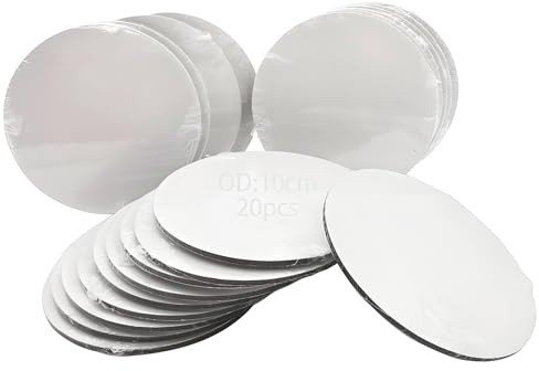 Lienzo para Pintar, Dujelixa Redondo Diámetro 10cm Lienzos Artísticos de Algodón en Blanco, Tablero de Lona Preestirado, Paneles de Lona, Adecuado para Pintura al óleo, Acrílico, Acuarela (20 Paquete)