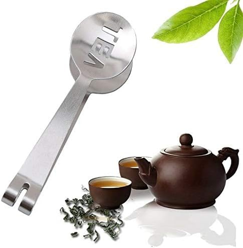 Mr.Gadget Solution - Exprimidor y soporte para bolsas de té de acero inoxidable en forma de cuchara, pinzas redondas para cocina y bar, herramienta duradera y fácil de usar