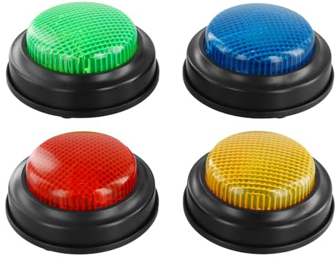 QWORK® 4 Piezas zumbadores de Respuesta , zumbadores de espectáculos de Juegos de luz y Sonido para Fiestas, aulas