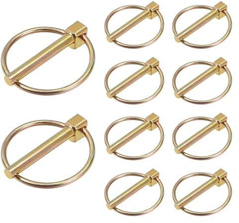 HENGBIRD 10 Stück Klappsplinte, Sicherungssplint Splinte Sortiment Steckbolzen Klappsplint Splintbolzen Klappstecker Klappsplinten für Traktoren, Lastwagen Bauernhof Anhänger Rasenmäher als 42x4mm