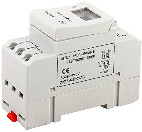Minuterie économique, THC15A 220-240VAC 20A, Interrupteur Programmable Numérique sur Rail DIN, 220 240VAC 16A électrique avec Couvercle Interchangeable