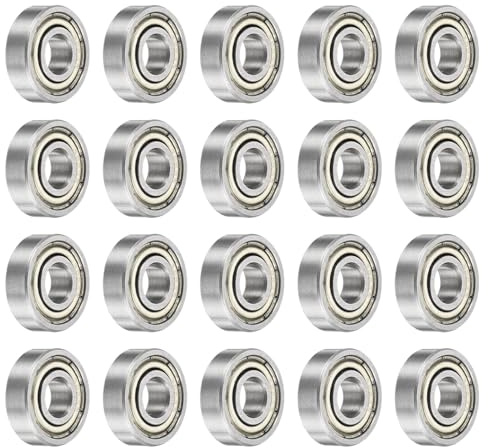 QUARKZMAN 20 stycken 695zz kullager 5 x 13 x 4 mm högpresterande kolstål dubbeltätade lager för elektrisk motor hushållsapparater trädgårdsmaskiner silverfärgade