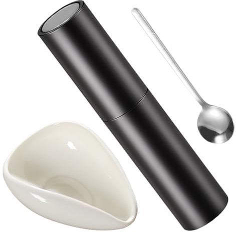 UIHRLM Coffee Bean Dosing Cup Set, Ceramic Coffee Dosing Cup & Small Spray Bottle & Stainless Steel Scoop Spoon, Dosing Cups Set Coffee Making Accessories for Women Men Teahouse Home Use