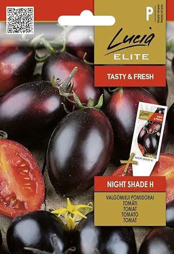 Lucia Elite | Pomodoro - NIGHT SHADE H Sementi per orto | Mini-pomodori viola dolci aromatici | Per serra balcone giardino | Semi di pomodoro | 1 bustina