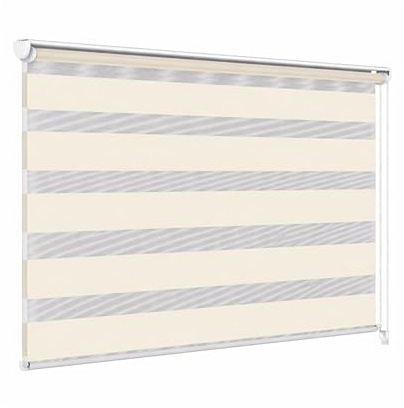 Weida | Estores Enrollables Día Y Noche | Doble Capa para Ventana | De 180x160cm con Tejido De Calidad En Poliéster Y PVC | Estor Enrollable Moderno Tipo Store Dia Y Noche (1, Beige Crema)