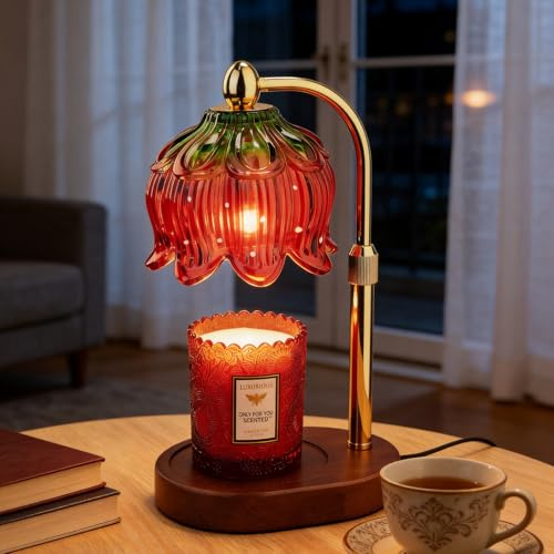 Lámpara Calentadora de Velas Temporizador Regulador 2 Bombillas Fresa