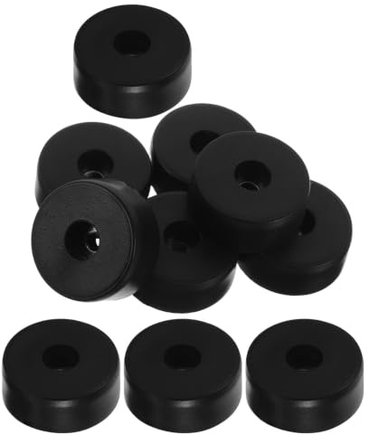 SOLUSTRE 10 St Svarta Gummifötter för Högtalare och Subwoofer Vibrationsdämpande Isoleringsfötter med Stötabsorberande Gummi Universella Ljudsystemfötter för Stabil Ljudkvalitet och
