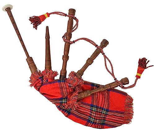 vidaXL Dudelsack für Kinder Schottendesign Bagpipe Rot-Blau Royal Stewart Tartan