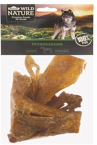 Dehner Wild Nature - Bocadillo para Perros sin Gluten, sin Cereales, para Perros, tendón de Caballo, 200 g