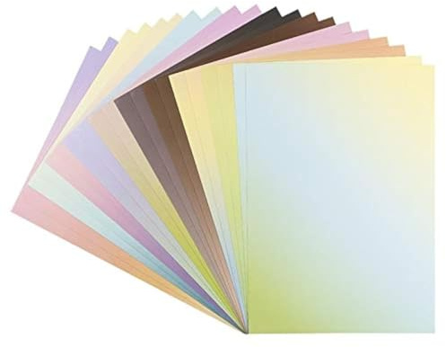 Ideen mit Herz dekorativt papper med färggradient | färgglad dekorativ kartong | DIN A4 | 250 g/m² | intensiv eller pastell (10 olika färggradienter | självhäftande | 20 ark)