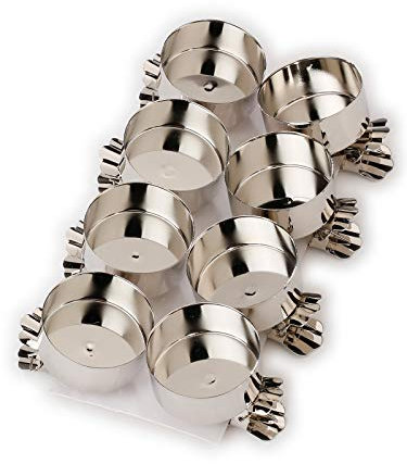 Inge Christmas Goods Clip-Teelichthalter Silber | 8 STK. Metall Teelichtclips 5 cm | Teelicht Weihnachten Weihnachtsbaum