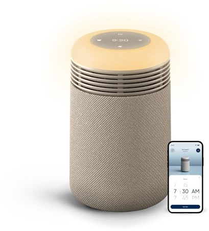 BLUEAIR Mini Restful Purificatore d’Aria per Camera da Letto con Sveglia Sunrise, Luce del Risveglio e Filtro HEPASilent™ – Purifica l’Aria, Favorisce il Ritmo Circadiano – USB-C, App, Colore Beige