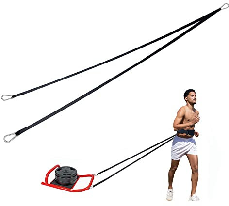 CORECISE Beschwerter Trainingsgurt mit Riemenscheibenriemen zum Ziehen von Schlitten und Reifen (Gurt 1)