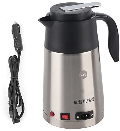 Hervidor de agua eléctrico para coche, acero inoxidable, 1,2 litros, calentador de agua caliente, 24 V, hervidor de agua eléctrico para coche, para café, leche, chocolate