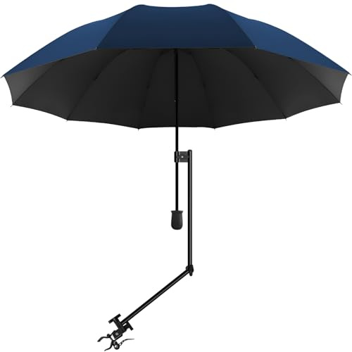 UPF 50+ Beach Umbrella with Adjustable Universal Clamp