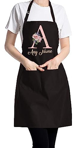 PB TECH Personalised Apron Baking Gift Customisable Initial With Name Gift For BBQ Grill Cook kitchen cooking Apron