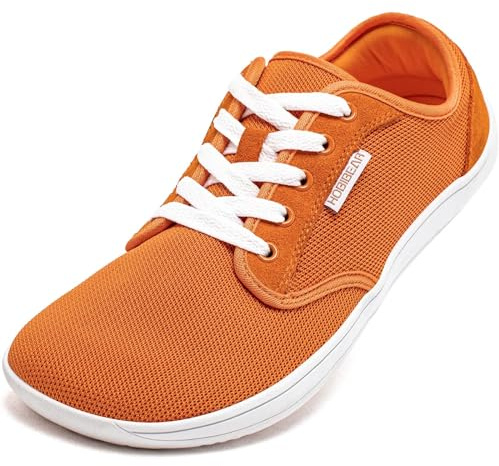 HOBIBEAR Unisex Wide Barefoot Minimalist Shoes for Men Women Outdoor Trail Walking Shoes(Orange, UK 10)