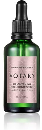 Votary Hyaluronic Serum For Face | Anti Aging Delivers Intense Hydration, Moisturizing, Smoothes Visibly Plumps & Reduces Appearance of Fine Lines & Wrinkles with Narcissus, Bilberry Extract 1.7 Fl Oz