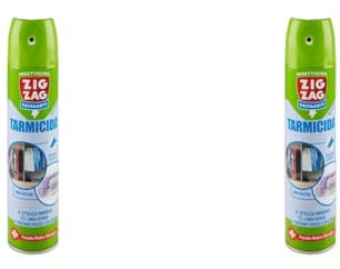 ZIG-ZAG Antitarme Forte, Spray Tarme Vestiti, Tarmicida, Efficacia immeditata, Salva Abiti, Non macchia, Presidio Medico Chirurgico, Bombola 300 ml (Confezione da 2)