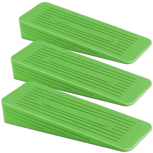 AFFIXERS Door Stop | Door Stoppers for Floor Anti-Skid, Durable, and Heavy Duty Rubber Door Stops | Ideal for All Types of Surfaces | Door Wedges Indoors (Green, Pack of 3)