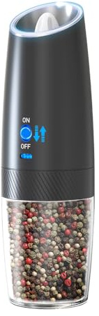 Electric Salt- och Pepparkvarn Set, Automatiska Kryddkvarnar med LED-ljus, USB-laddningsbar Rostfri Pepparkvarn och Saltkvarn för Grillrestaurangkök