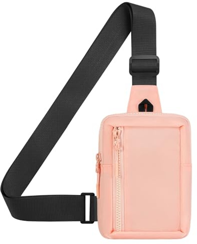 SUIKIHUM Mini Sling Bag for Men and Women 7.5 Pocket, Pink