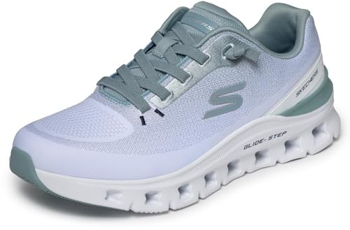 Skechers Glide-Step Pro WAVERRA - Tenis para Hombre, Color Blanco/Azul Claro, Talla 9.5 de Reino Unido