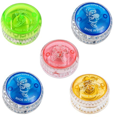 5 Pack Yo-Yo, The Dark Yoyo Toy, Yo-Yos with Crystal Design , Fun and Durable Yo-Yos for Indoor and Outdoor Play, Perfect for Beginners, Party Favors