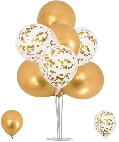 OTMVicor Set di Supporto per Palloncini - Kit da Tavolo Con Palloncini Dorati Metallizzati per Festa della Mamma, Matrimoni, Feste di Compleanno