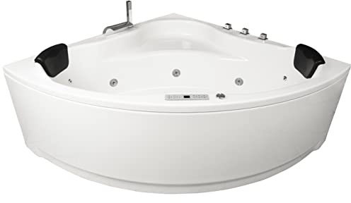 Basera® PREMIUM Indoor Eck-Whirlpool Badewanne Malai (150 x 150 cm)