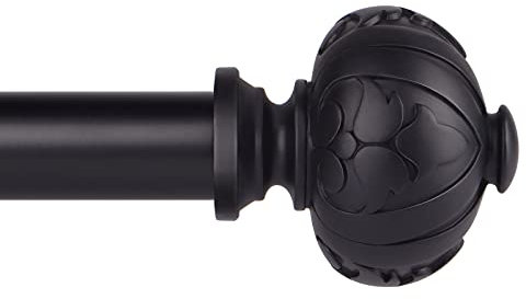 SZXIMU Gardinenstange ausziehbar Vorhangstange schwarz matt, Gardinenstangen 91-182cm lang, vintage Gardinen Stange, verstellbare Vorhangstangen wandmontage für Schlafzimmer,Wohnzimmer,Esszimmer,Küche