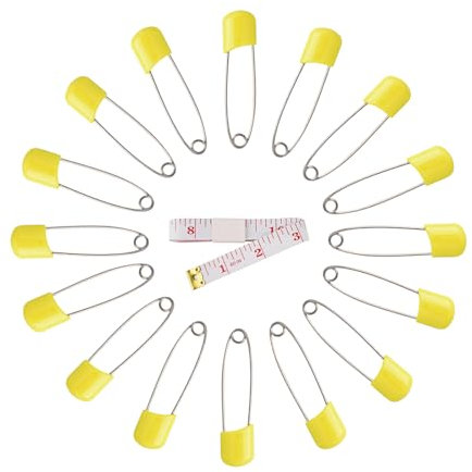 HUIANER 50PCS Diaper Pins 2.17 Plastic Head Safety Pins Nappy Safety Pins for Hold Clip Locking Cloth Dress Quilting Sewing Locking Stitch Markers