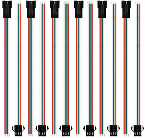 VISDOLL 30 Pairs JST SM 3 Pin Connectors 15cm 20AWG Wire Female/Male LED Connector for WS2812B WS2811 WS2812 WS2814 SK6812 CCT LED Strip Light