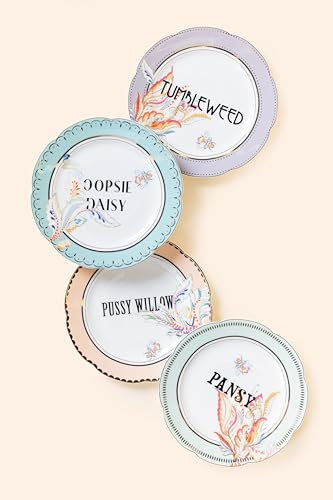 YVONNE ELLEN Floral Tea Plates (Set of 4)