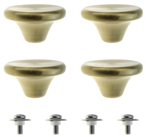 MEETOOT 4 Sets Oven Knobs Gold Stainless Steel Replacement Knob Pot Lid Handle Compatible with Enamelled Cast Iron Ovens