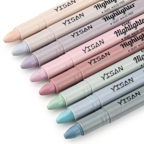YISAN Bibel Textmarker, Bibelmarker Stifte, Bibel Highlighter, Markerstifte Set, 8 Farben,70634